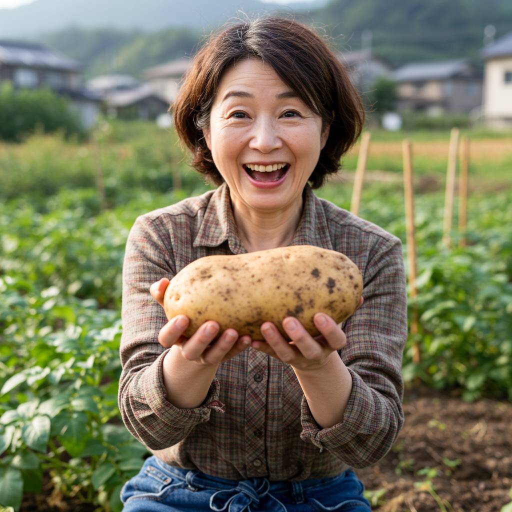 にゃわことヒゲじいやの週末家庭菜園_でかじゃがいも 家庭菜園初心者 ジャガイモ栽培方法 育て方 ニャハハと笑うにゃわこ